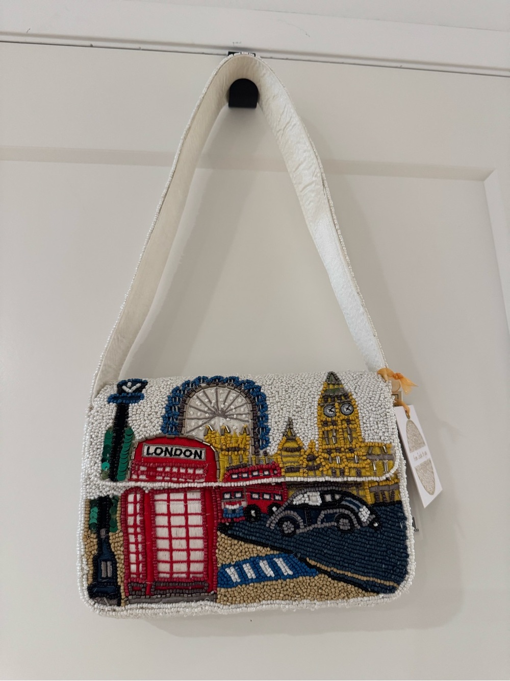 Hand Beaded London Landmark Shoulder Bag Big Ben London Eye